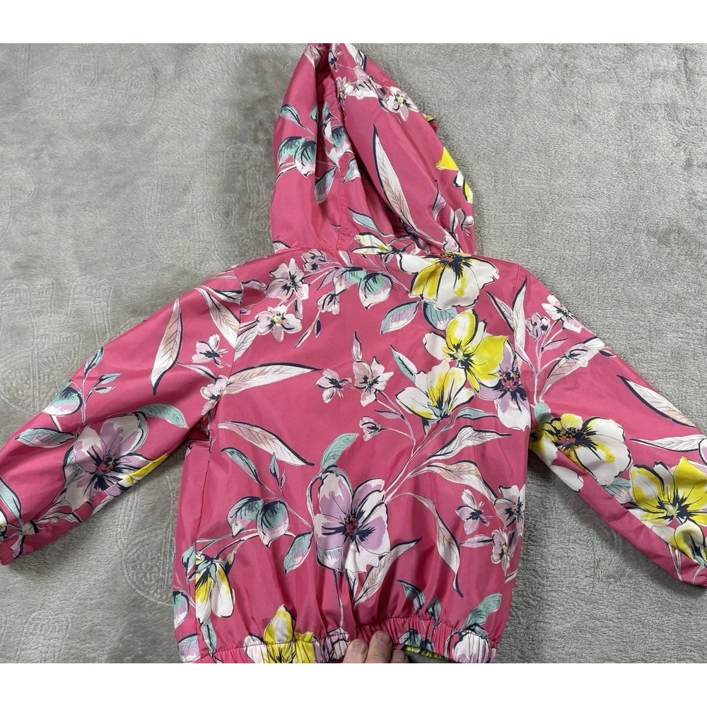 Baby Gap Floral Print Lightweight Hooded Jacket Windbreaker Baby Size 18-24 Mos - Picture 2 of 7